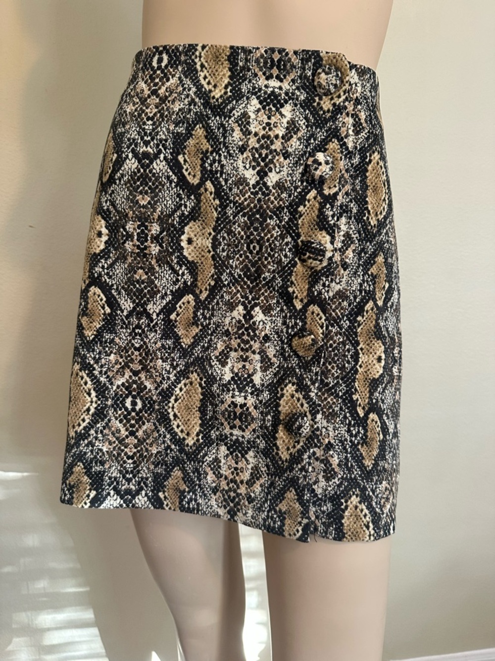 Lily Star Black and Tan Snake Print Pencil Skirt